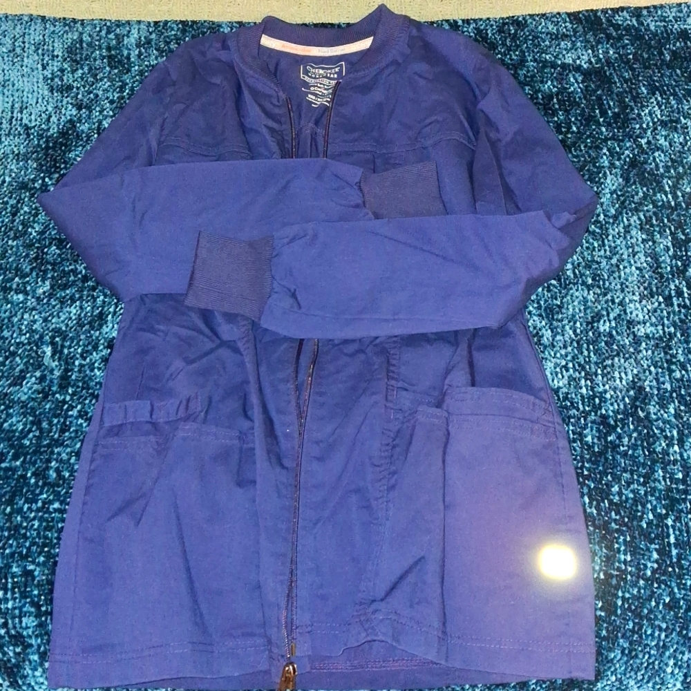 Navy Blue Women's Cherokee Workwear Revolution Scrub Jacket XXS